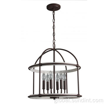 Hotel Lighting Fitting 6*60W Steel L19 Wood Light Chandelier Manufactory